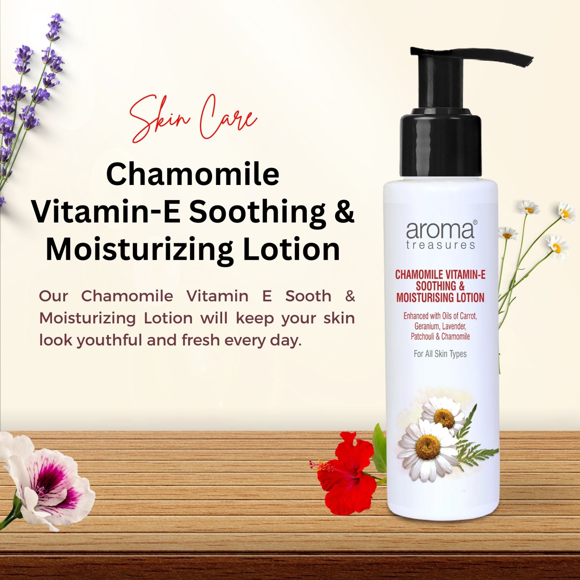 Aroma Treasures Chamomile Vitamin-E- Soothing & Moisturizing Lotion - Distacart