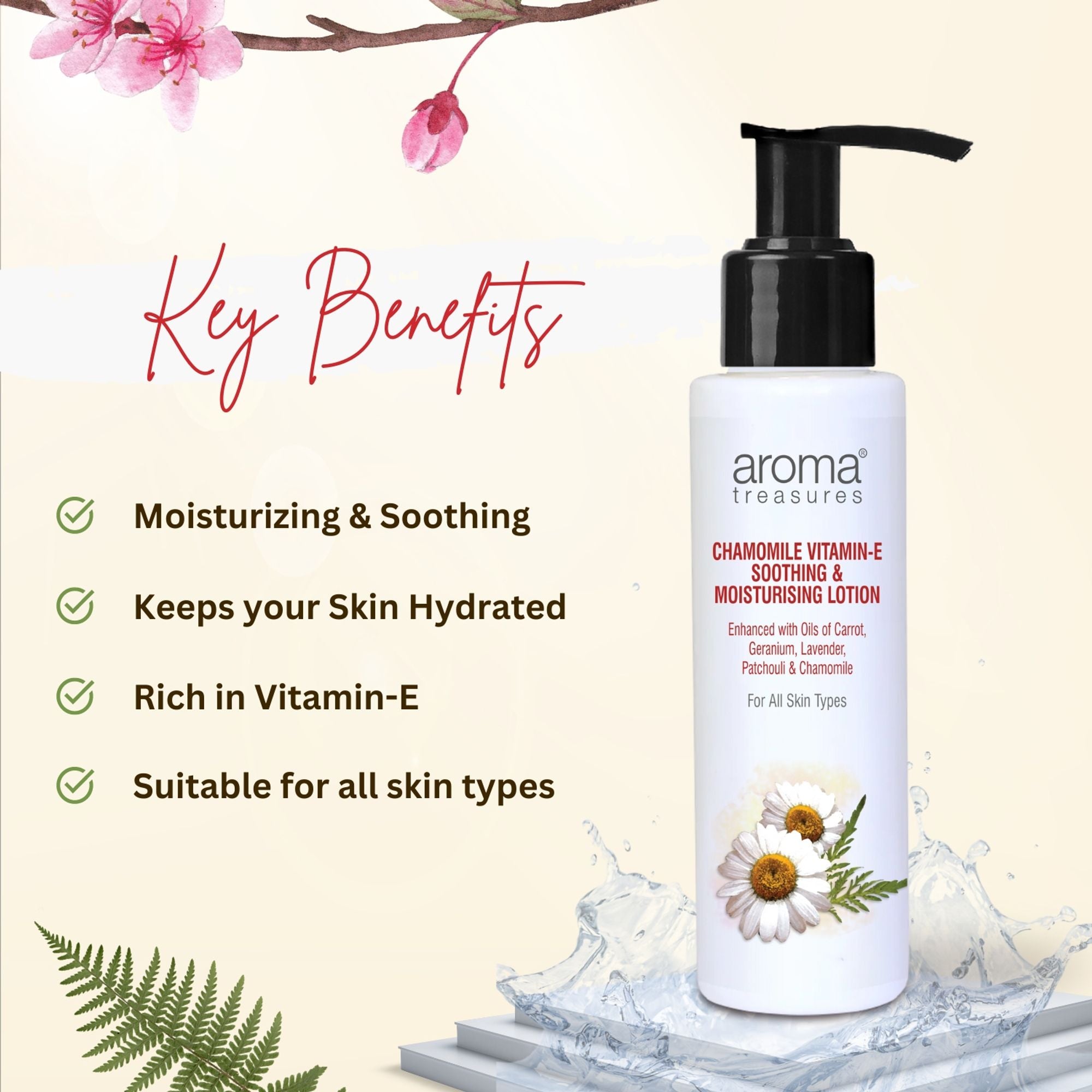 Aroma Treasures Chamomile Vitamin-E- Soothing & Moisturizing Lotion - Distacart