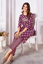 Thumbnail for Monjolika Fashion Silk Embroidered Purple Designer Kurti