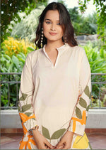 Thumbnail for Monjolika Fashion Elegant Cream Floral Printed Cotton Co-Ord Set For Women