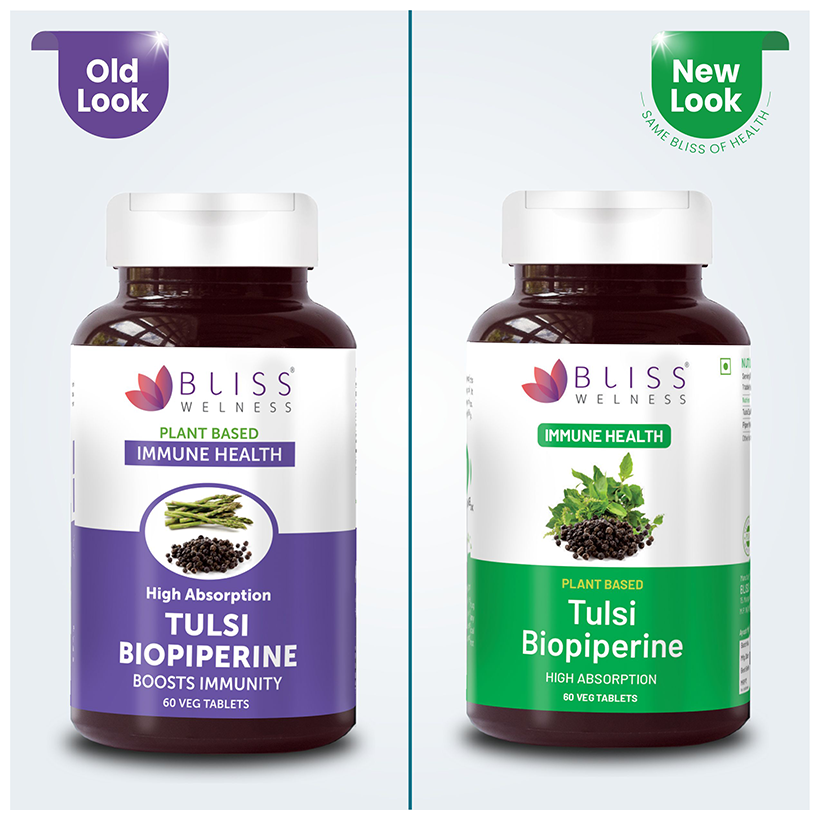 bliss welness immune health tulsi biopiperine veg tablet
