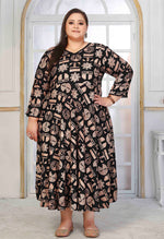 Thumbnail for Monjolika Fashion Rayon Printed Black Designer Kurti