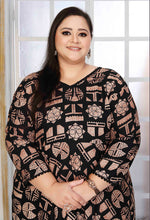 Thumbnail for Monjolika Fashion Rayon Printed Black Designer Kurti