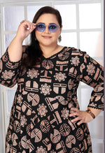 Thumbnail for Monjolika Fashion Rayon Printed Black Designer Kurti