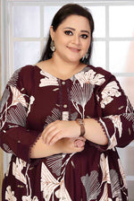 Thumbnail for Monjolika Fashion Rayon Printed Wine Designer Kurti