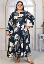 Thumbnail for Monjolika Fashion Rayon Printed Navy Blue Designer Kurti