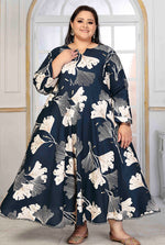 Thumbnail for Monjolika Fashion Rayon Printed Navy Blue Designer Kurti