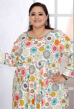 Thumbnail for Monjolika Fashion Rayon Printed White Designer Kurti