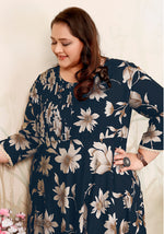 Thumbnail for Monjolika Fashion Dark Teal Ceremonial Rayon Designer Kurti
