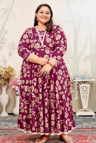 Monjolika Fashion Wine Ceremonial Rayon Designer Kurti