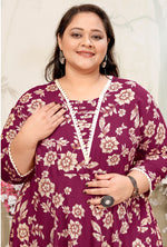 Thumbnail for Monjolika Fashion Wine Ceremonial Rayon Designer Kurti