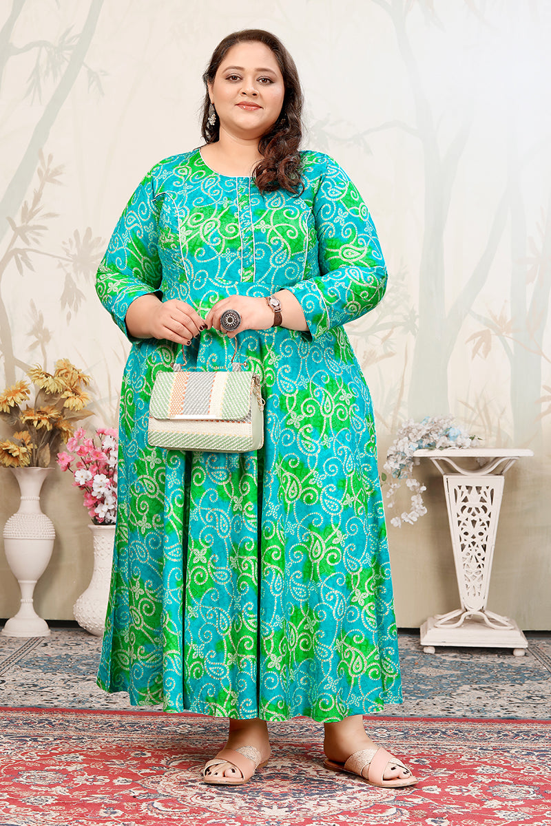 Monjolika Fashion Aqua Blue Ceremonial Rayon Designer Kurti