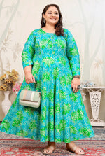 Thumbnail for Monjolika Fashion Aqua Blue Ceremonial Rayon Designer Kurti