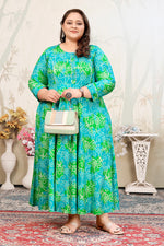 Thumbnail for Monjolika Fashion Aqua Blue Ceremonial Rayon Designer Kurti