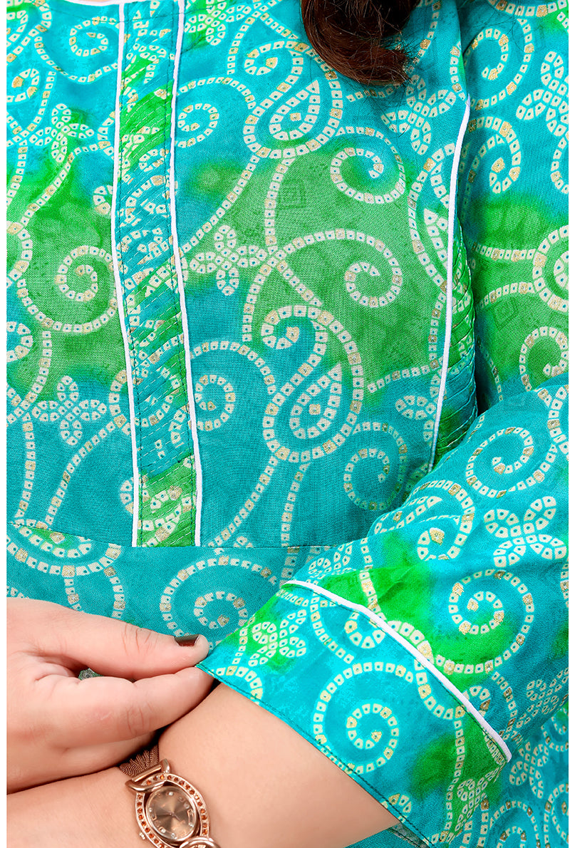 Monjolika Fashion Aqua Blue Ceremonial Rayon Designer Kurti