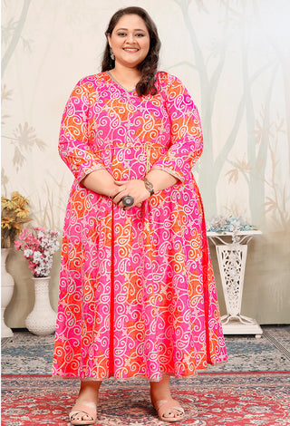 Monjolika Fashion Pink Ceremonial Rayon Designer Kurti