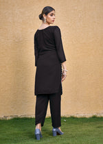 Thumbnail for Monjolika Fashion Embroidered Georgette Straight Kurta Set In Coffee