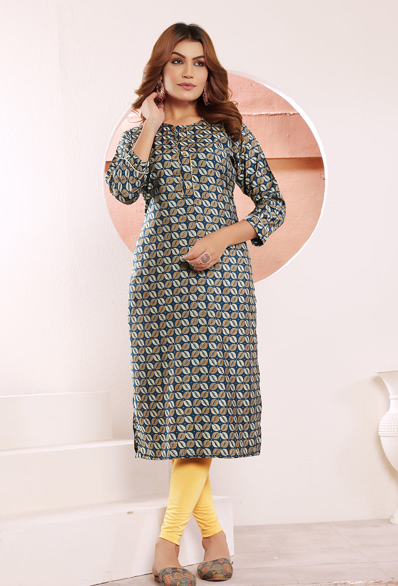 Monjolika Fashion Viscose Morpeach Buttons Party Wear Kurti For Party