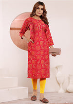 Thumbnail for Monjolika Fashion Viscose Rani Pink Buttons Party Wear Kurti For Party
