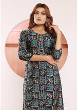 Thumbnail for Monjolika Fashion Viscose Navy Blue Buttons Party Wear Kurti For Party