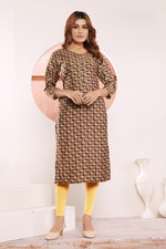 Thumbnail for Monjolika Fashion Viscose Brown Buttons Party Wear Kurti For Party