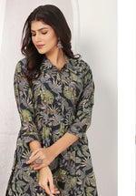 Thumbnail for Monjolika Fashion Black Rayon Floral Print Casual Kurti