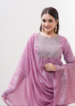 Thumbnail for Monjolika Fashion Silk Embroidered Pink Readymade Salwar Kameez
