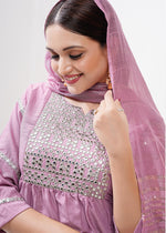 Thumbnail for Monjolika Fashion Silk Embroidered Pink Readymade Salwar Kameez