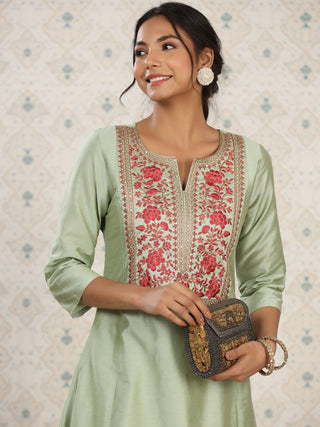 Ode by House of Pataudi Women Floral Thread Work Kurta - Distacart