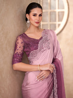 Thumbnail for Monjolika Fashion Multicolor Embroidery Work Chiffon Silk Party Wear Saree