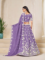 Thumbnail for Monjolika Fashion Light Purple Embroidered Crush Organza Lehenga Choli - Distacart