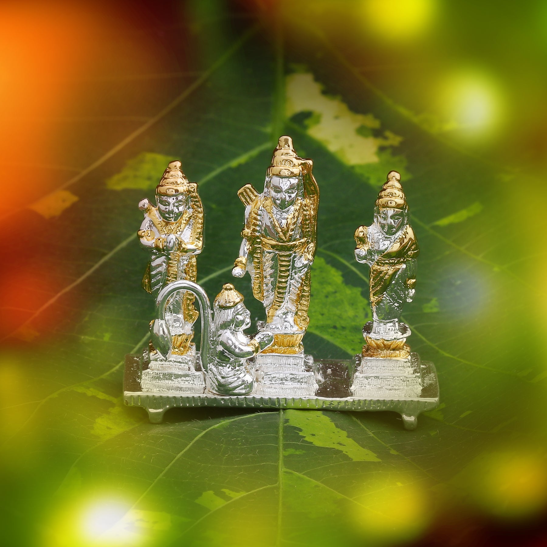 Estele Gold-Polished Spiritual Ram Darbar|God Ram,Laxman,Sita & Hanuman Idol for Home/Car Décor - Distacart