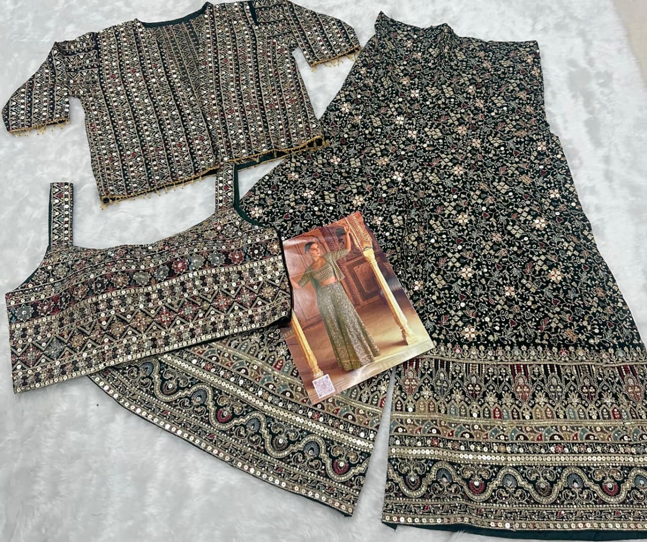 Anaita D Green Georgette Stitched 3 Piece Set With Embroidery Zarkan Work - Distacart