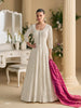 Anaita White Georgette Stitched Anarkali Suit with Embroidery & Sequence Work - Dista