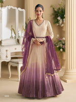 Thumbnail for Anaita Cream Georgette Stitched Anarkali Suit with Embroidery & Sequence Work - Dista