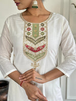 Thumbnail for The52 Embroidered Viscose blend Fabric Straight Kurta, Pant and Dupatta Set