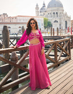 Thumbnail for Anaita Pink Silk Stitched Suit With Embroidery Work - Dista