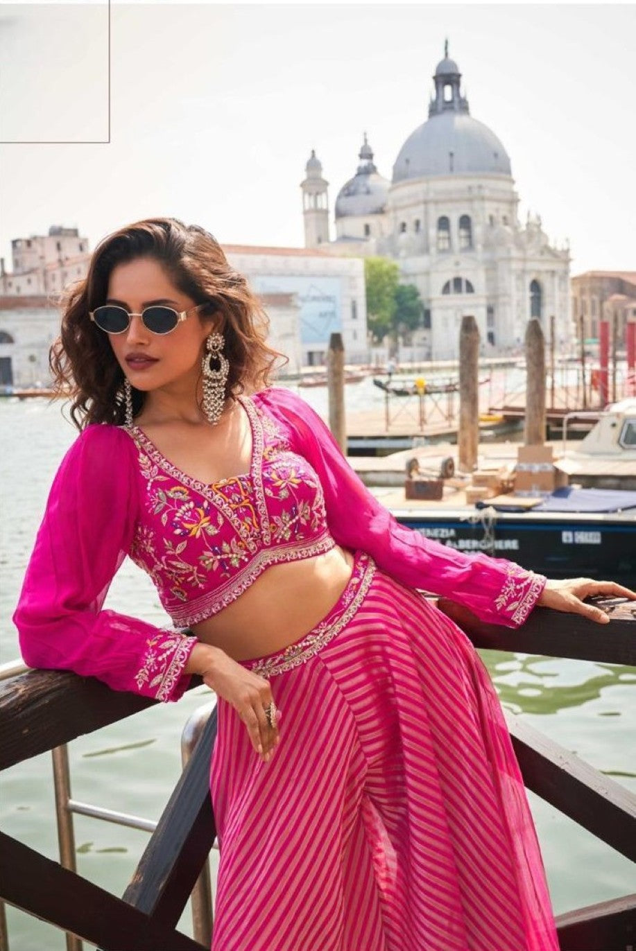 Anaita Pink Silk Stitched Suit With Embroidery Work - Dista