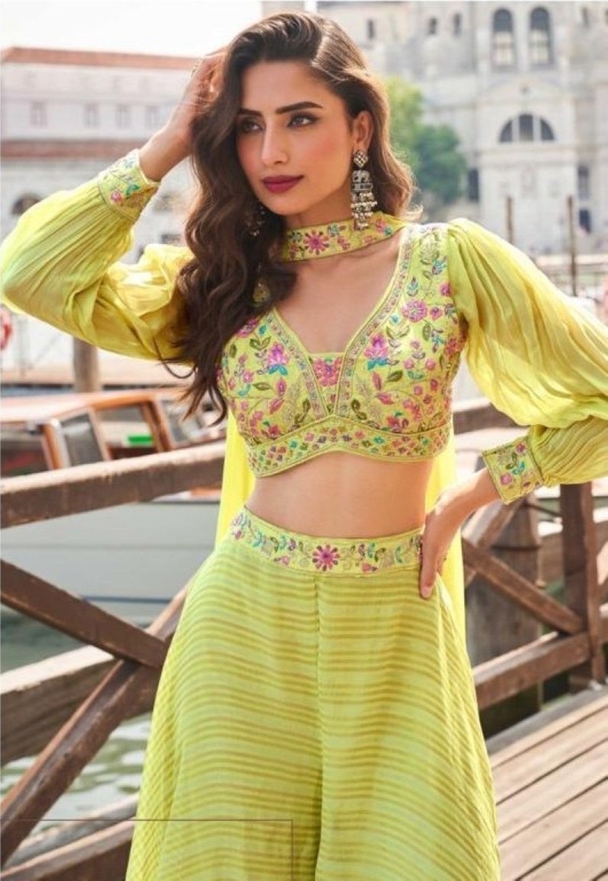 Anaita Green Silk Stitched Suit With Embroidery Work - Dista