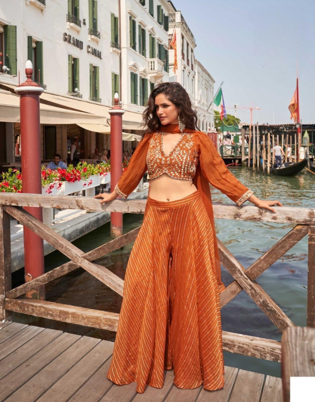 Anaita Orange Silk Stitched Suit With Embroidery Work - Dista