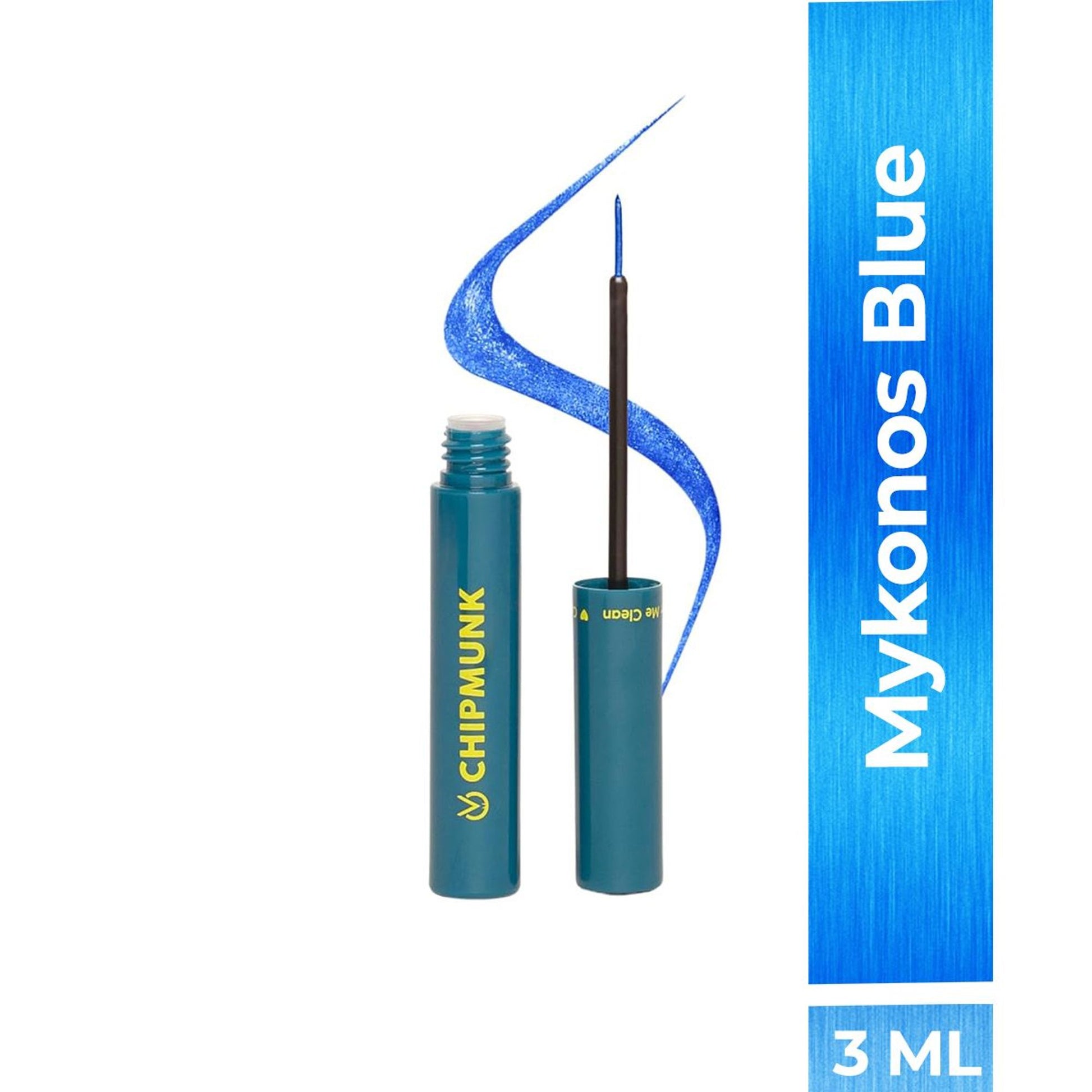 CHIPMUNK Strike Out Metallic Liquid Eyeliner - 21 Mykonos Blue - Distacart