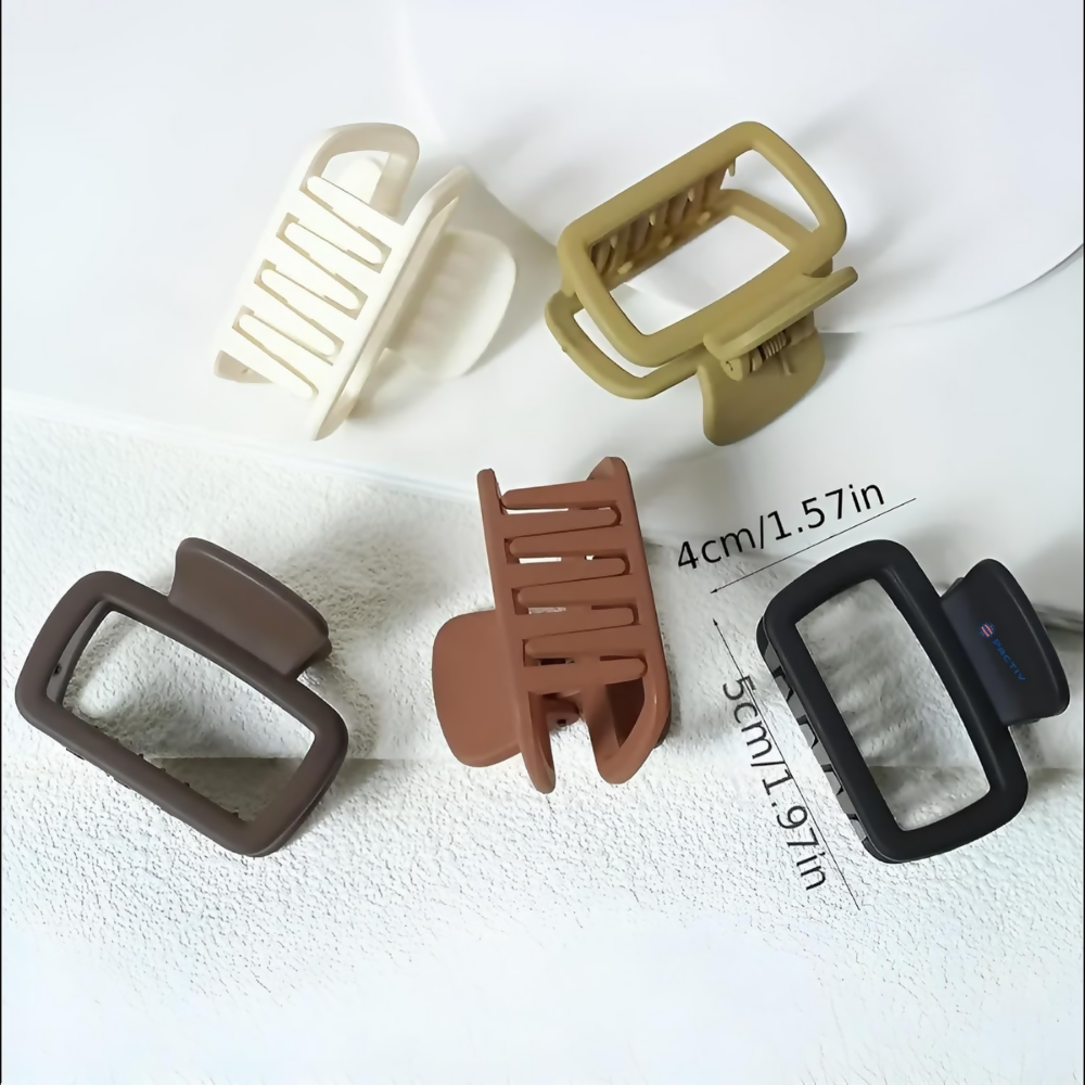 PACTIV Solid Color Matte Hollow Out Hair Claw Clips - Dista