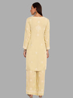 Thumbnail for ADA Ethnic Motifs Embroidered Regular Chikankari Kurta with Palazzos - Distacart