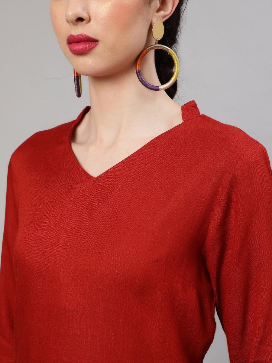 Aks Mandarin Collar Straight Kurta & Trousers - Distacart