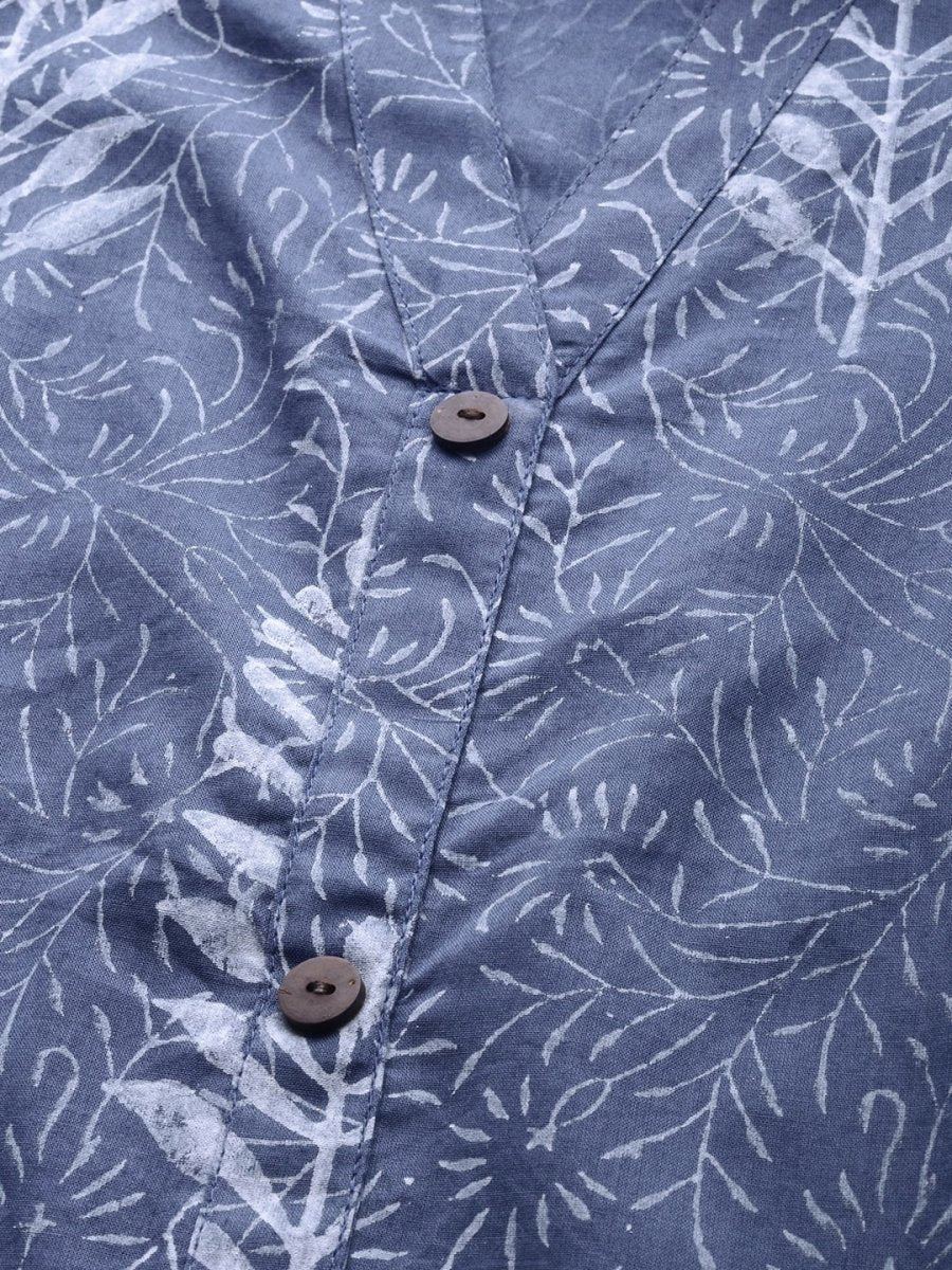 Anouk Women Blue & Grey Printed Kurta with Trousers & Dupatta - Distacart