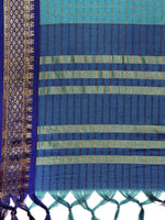 Thumbnail for Anouk Blue & Gold-Toned Woven Design Pure Silk Banarasi Saree - Distacart