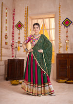 Thumbnail for Monjolika Fashion Colorful Viscose Cotton Navratri Lehenga With Kutchi Mirror Work Choli