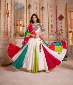 Thumbnail for Monjolika Fashion Multi-Color Viscose Cotton Navratri Lehenga Choli Set With Mirror And Thread Work