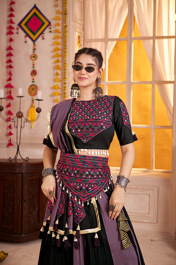 Monjolika Fashion Multicolor Viscose Cotton Navratri Chaniya Choli For Festival