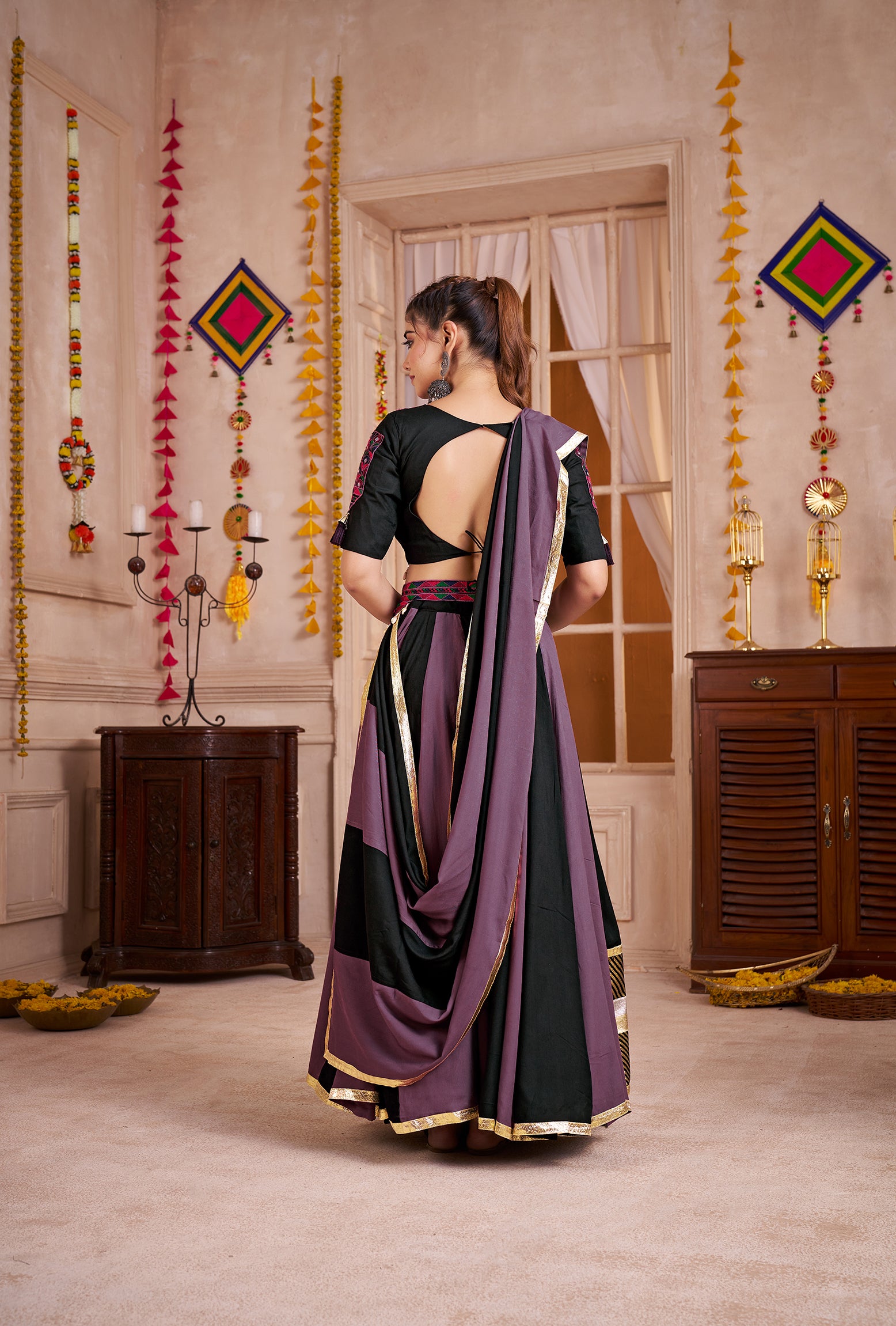 Monjolika Fashion Multicolor Viscose Cotton Navratri Chaniya Choli For Festival